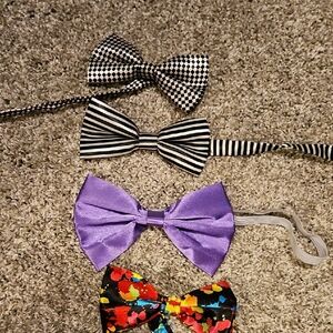Bow Tie Set - Black, White, Purple, Multicolor